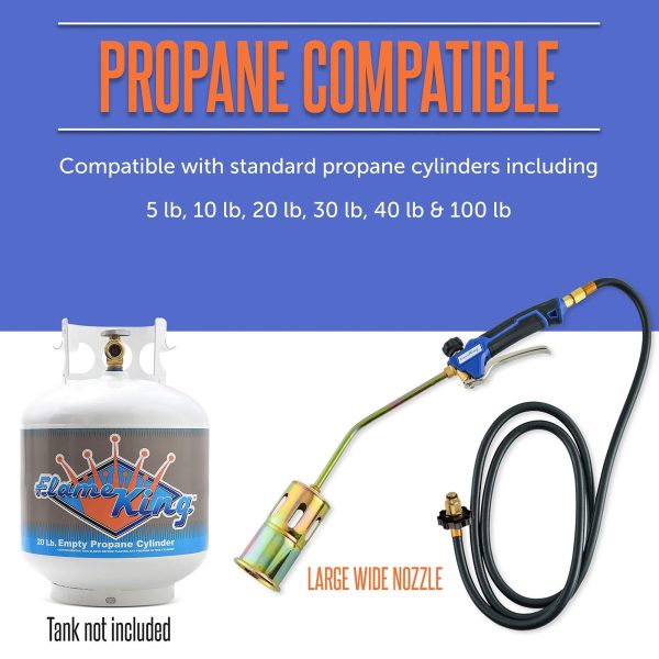 Flame King Propane Torch Weed Burner with Blast Trigger 320,000 BTU Hot on Sale - Image 5