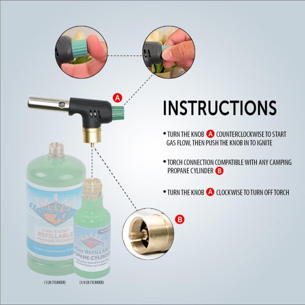 Flame King Mini Propane Blow Torch Head 10,000 BTU for Kitchen and Soldering Supply - Image 5