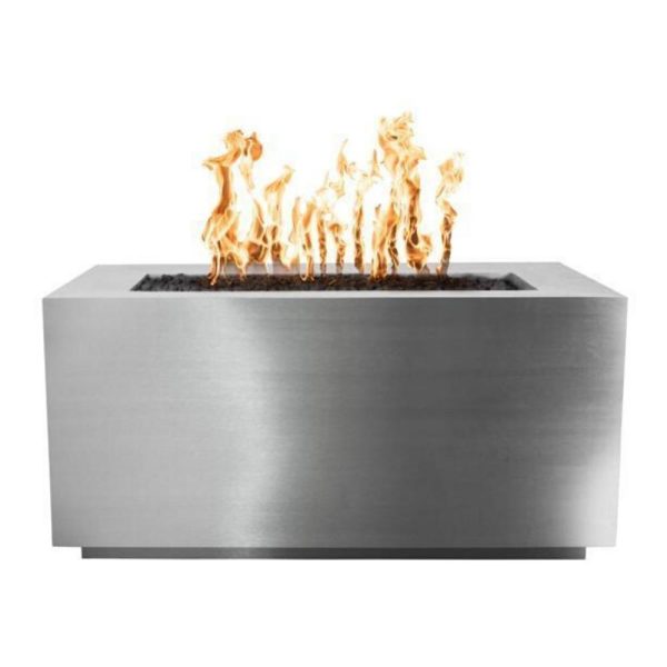 Top Fires Pismo 24-Inch Tall Rectangular Stainless Steel Gas Fire Pit - Match Lit Online Sale