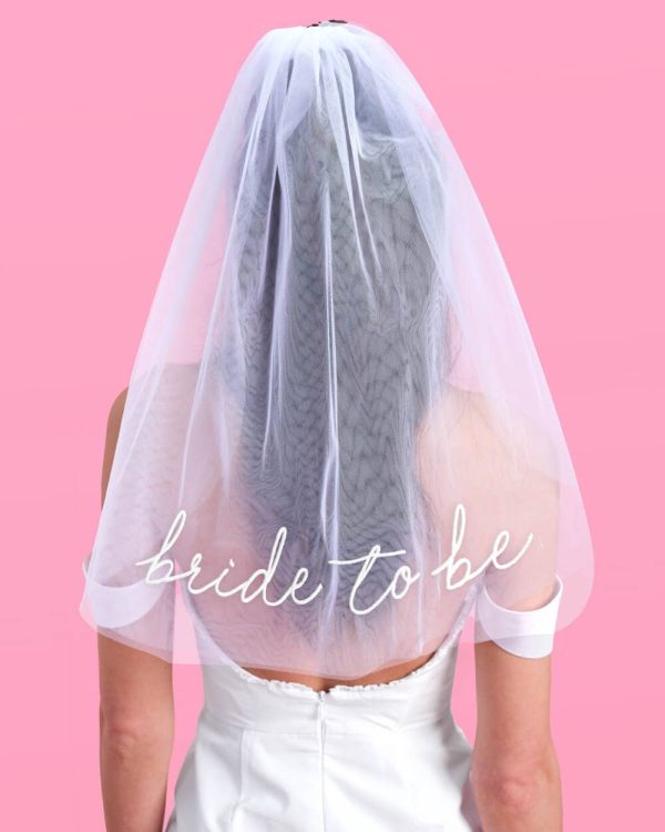 Bride To Be Embroidered Veil Online