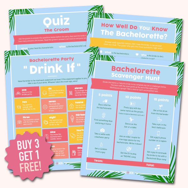 Beach Bachelorette Party Games | Printable PDFs Cheap