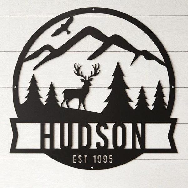 Custom Metal Sign with Mountain Scene Supply