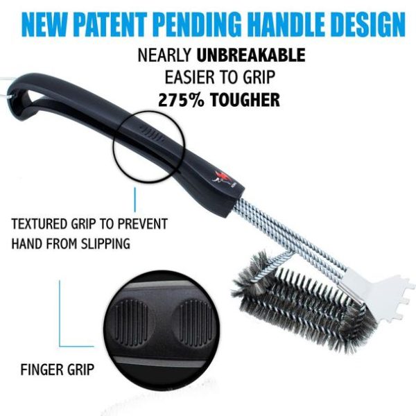 Kona Speed Scrape Grill Brush & Scraper with Flex Grip Handle - Stainless Steel Bristles Fashion - Image 3