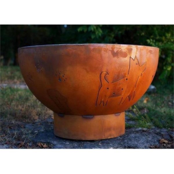 Fire Pit Art Funky Dog 36-Inch Handcrafted Carbon Steel Fire Pit (FDOG) Online now - Image 4