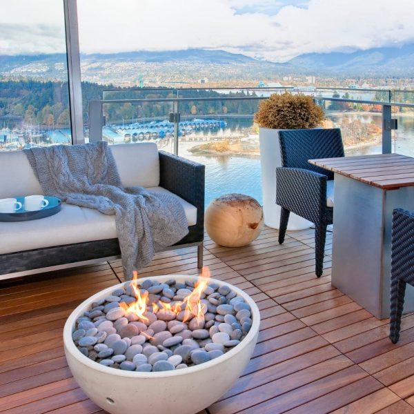 Solus Hemi 48-Inch Round Ultra High Performance Concrete Gas Fire Pit Cheap - Image 5