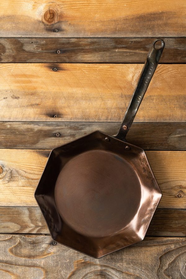 10  Octagon Carbon Steel Skillet - Hand Forged on Sale - Image 4