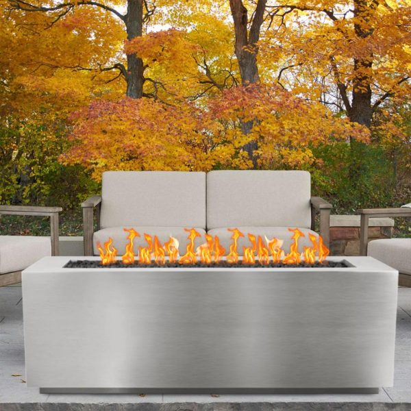 Top Fires Pismo 24-Inch Tall Rectangular Stainless Steel Gas Fire Pit - Match Lit Online Sale - Image 5
