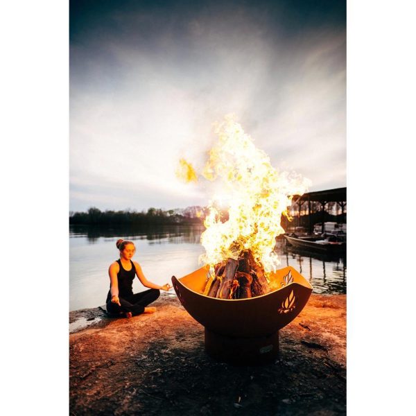 Fire Pit Art Namaste 36-Inch Handcrafted Carbon Steel Gas Fire Pit Supply - Image 3