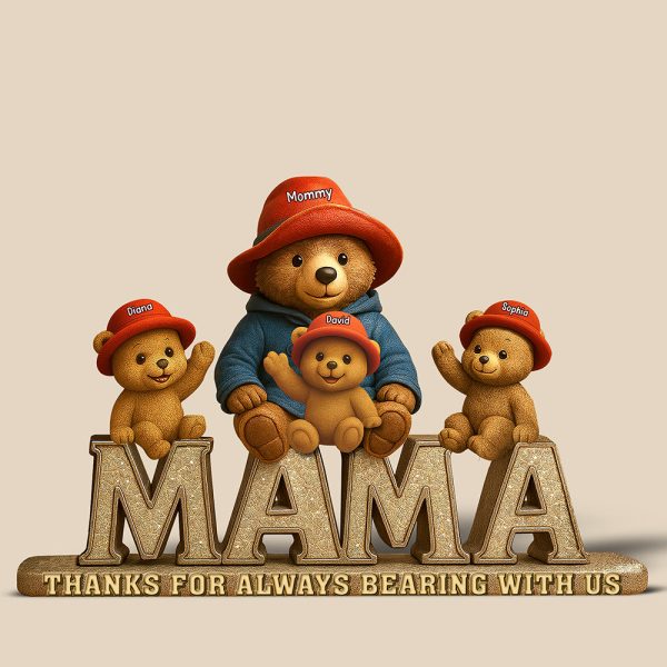 Personalized Gift For Mom Acrylic Plaque- Mama & Her Little Cubs Online - Image 3