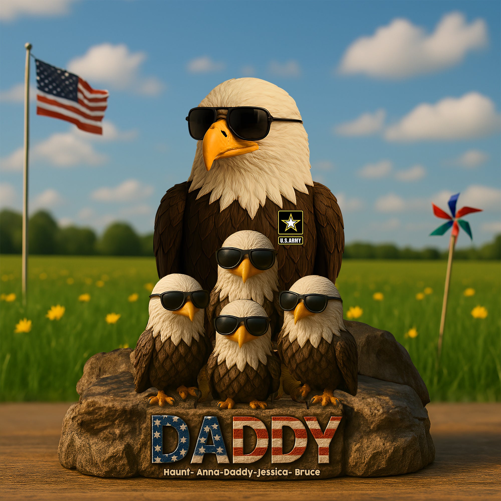 Personalized Gifts For Military Dad Plaque, Bald Eagle 01TOLU120425 Fashion